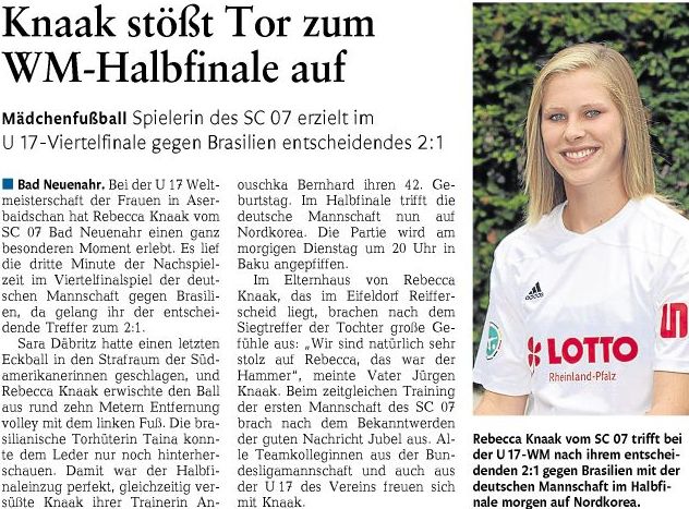 Rebecca Knaak spielt für Deutschland